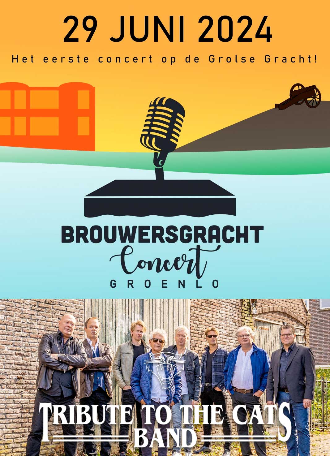 Eerste Brouwersgrachtconcert in Groenlo met ‘Tribute to the Cats band’